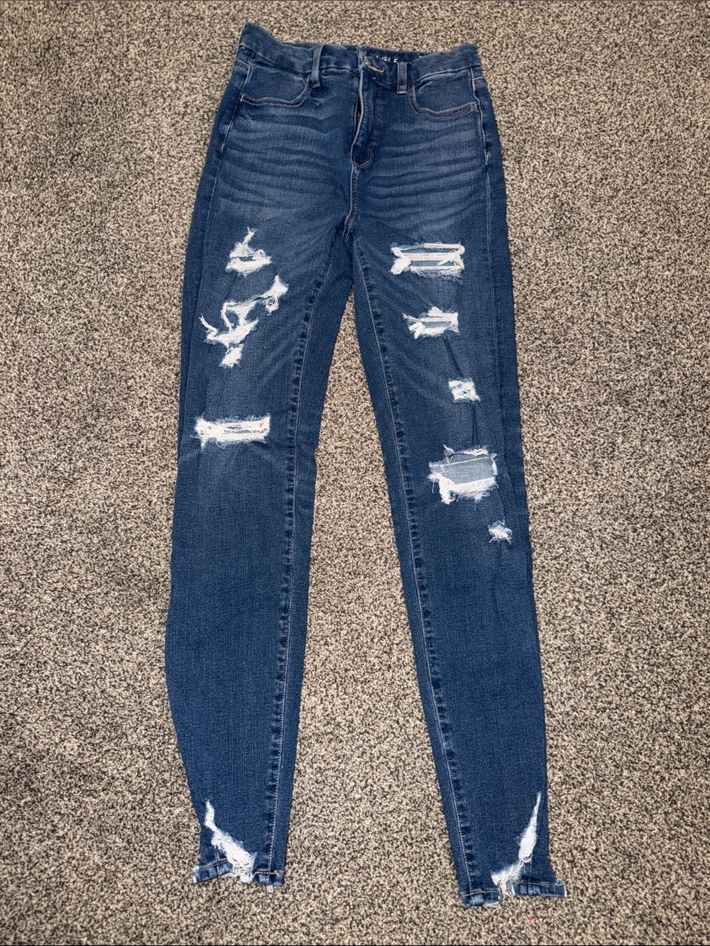 American Eagle dream Jean Dark Blue Distressed High-Rise Women’s Jeans size 0